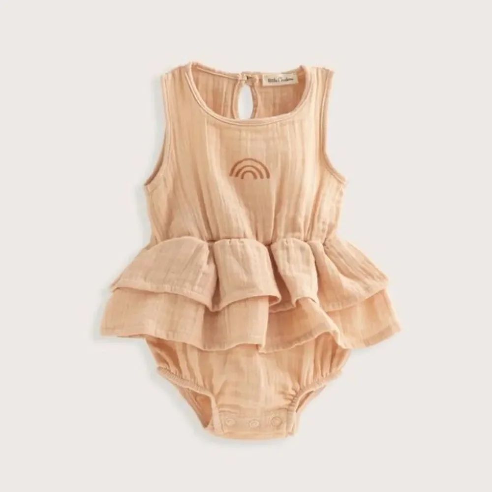 Little Chakra Rainbow Romper Bubble Tiered Sz 12-18 Mo